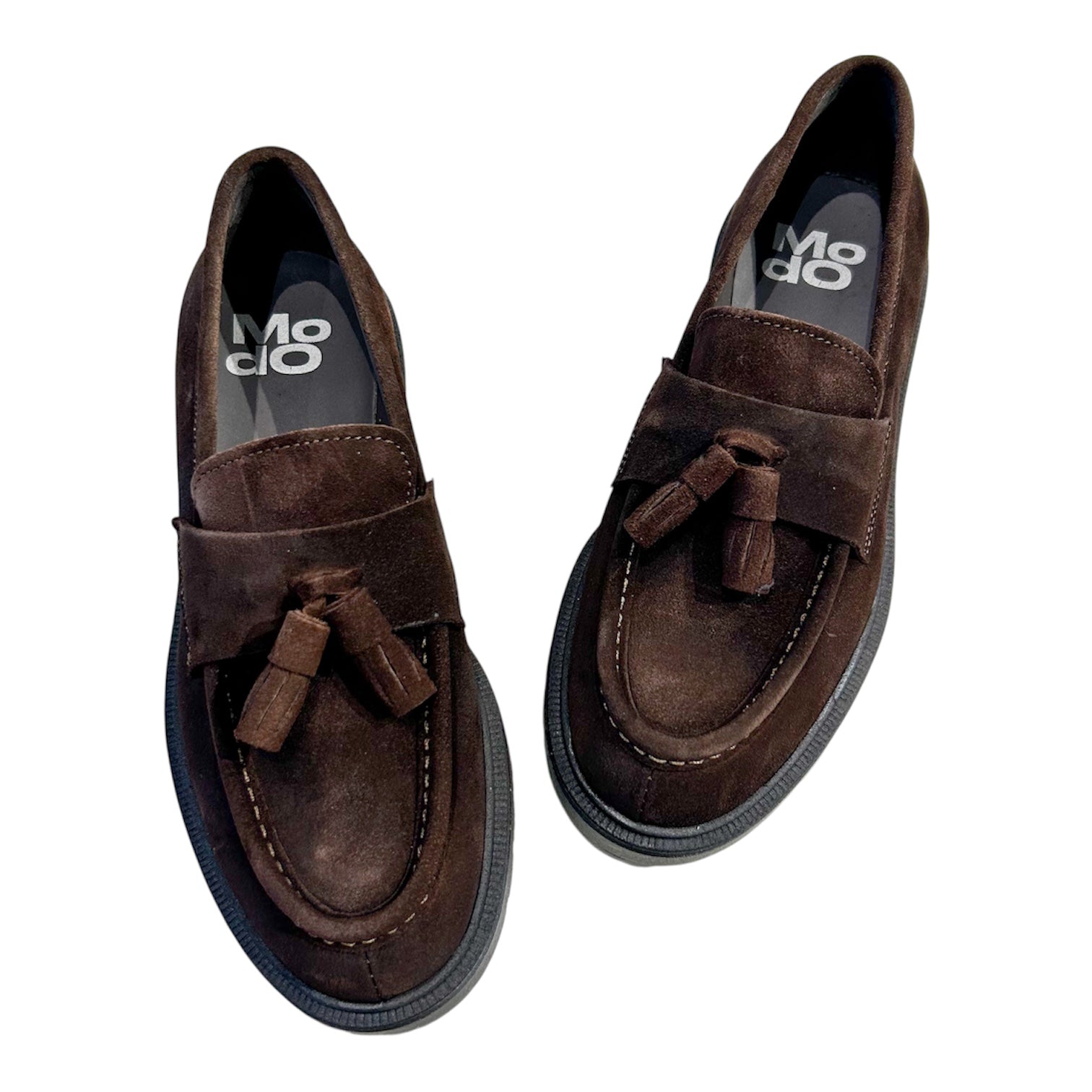 Mocassini Modo scamosciati con nappine