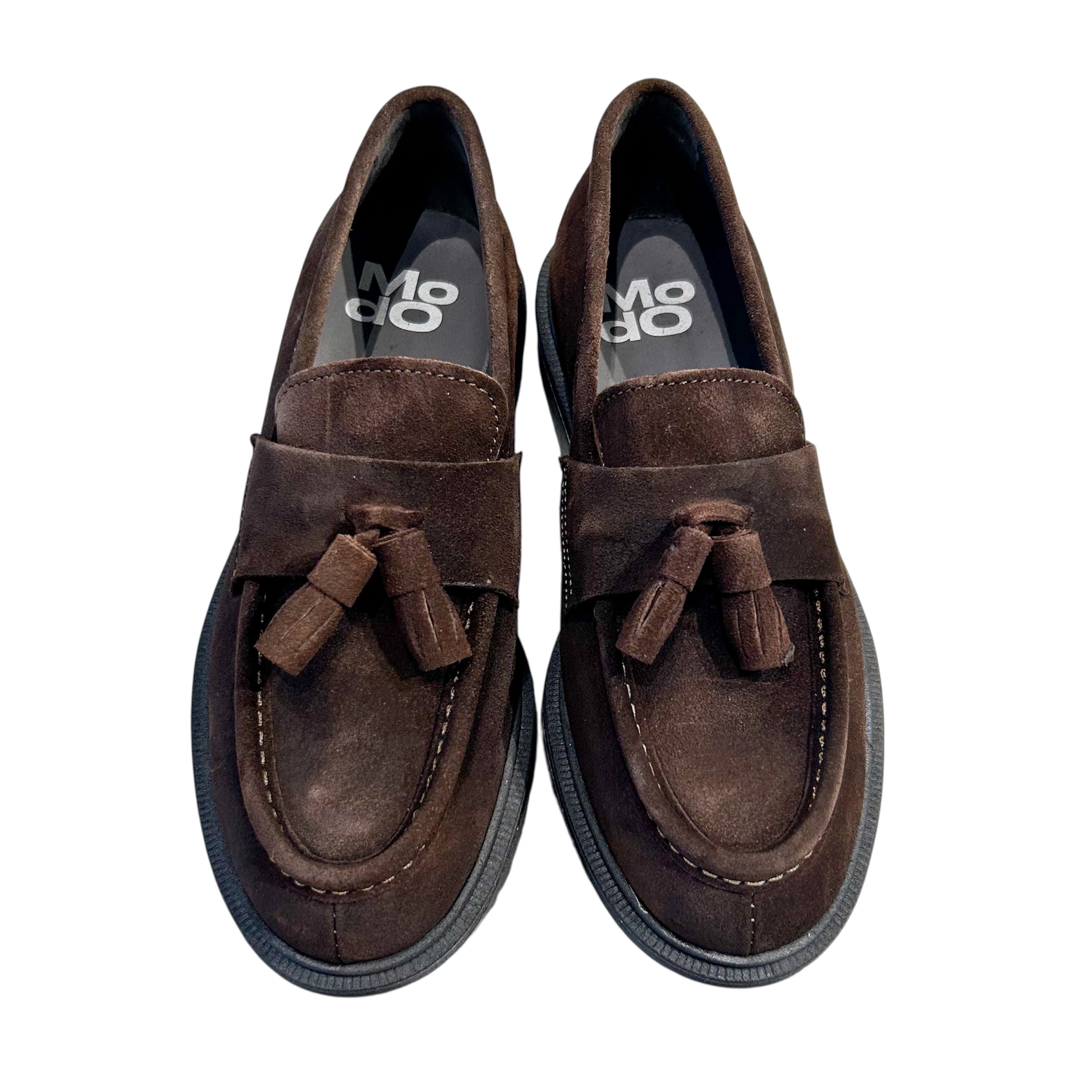 Mocassini Modo scamosciati con nappine