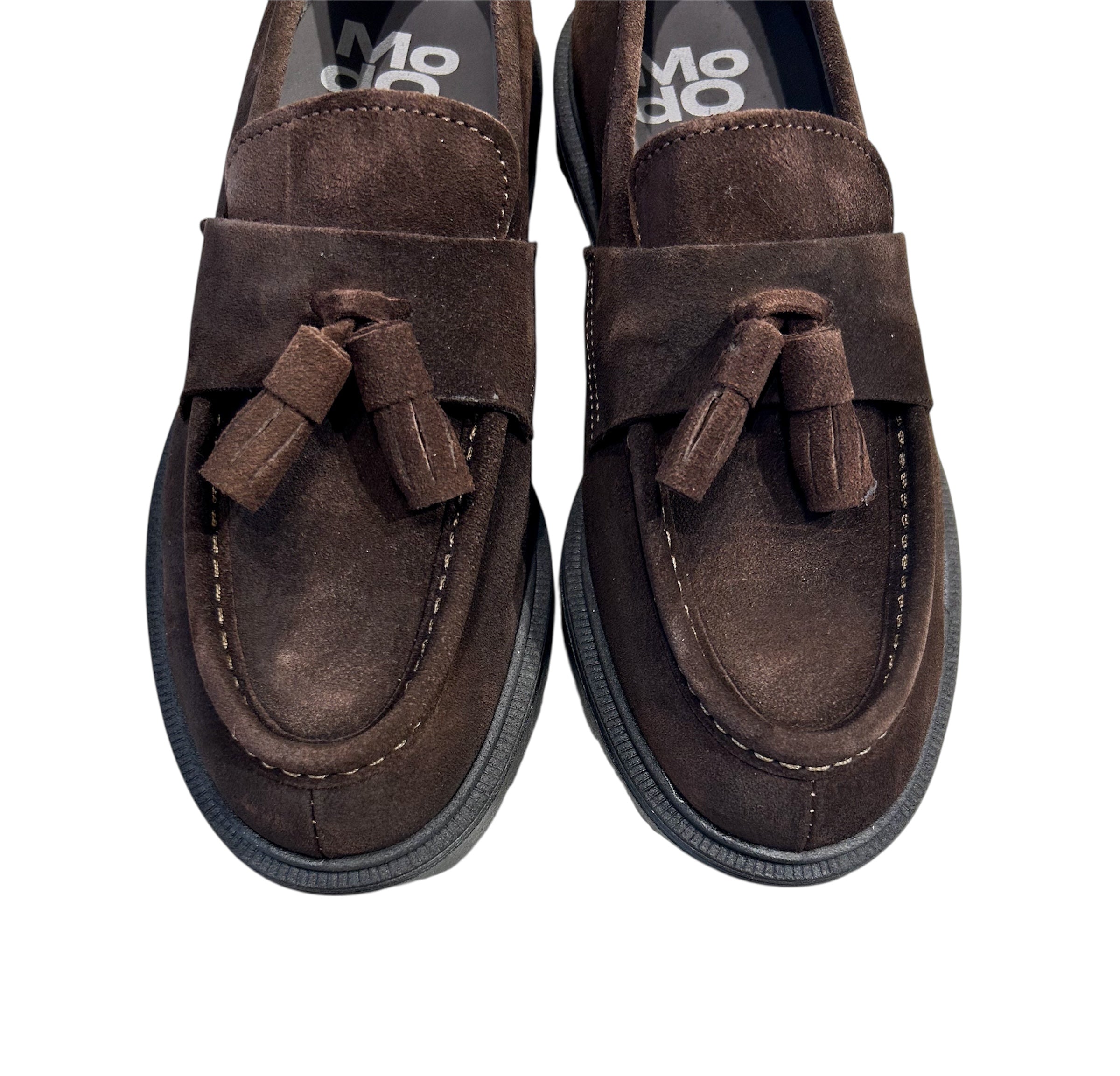 Mocassini Modo scamosciati con nappine